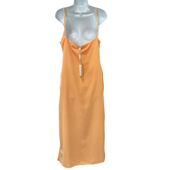 Pretty Lavish Orange Keisha Midi Dress Cowl Neck Satin Dress size 12 NEW Tags - Picture 8 of 15